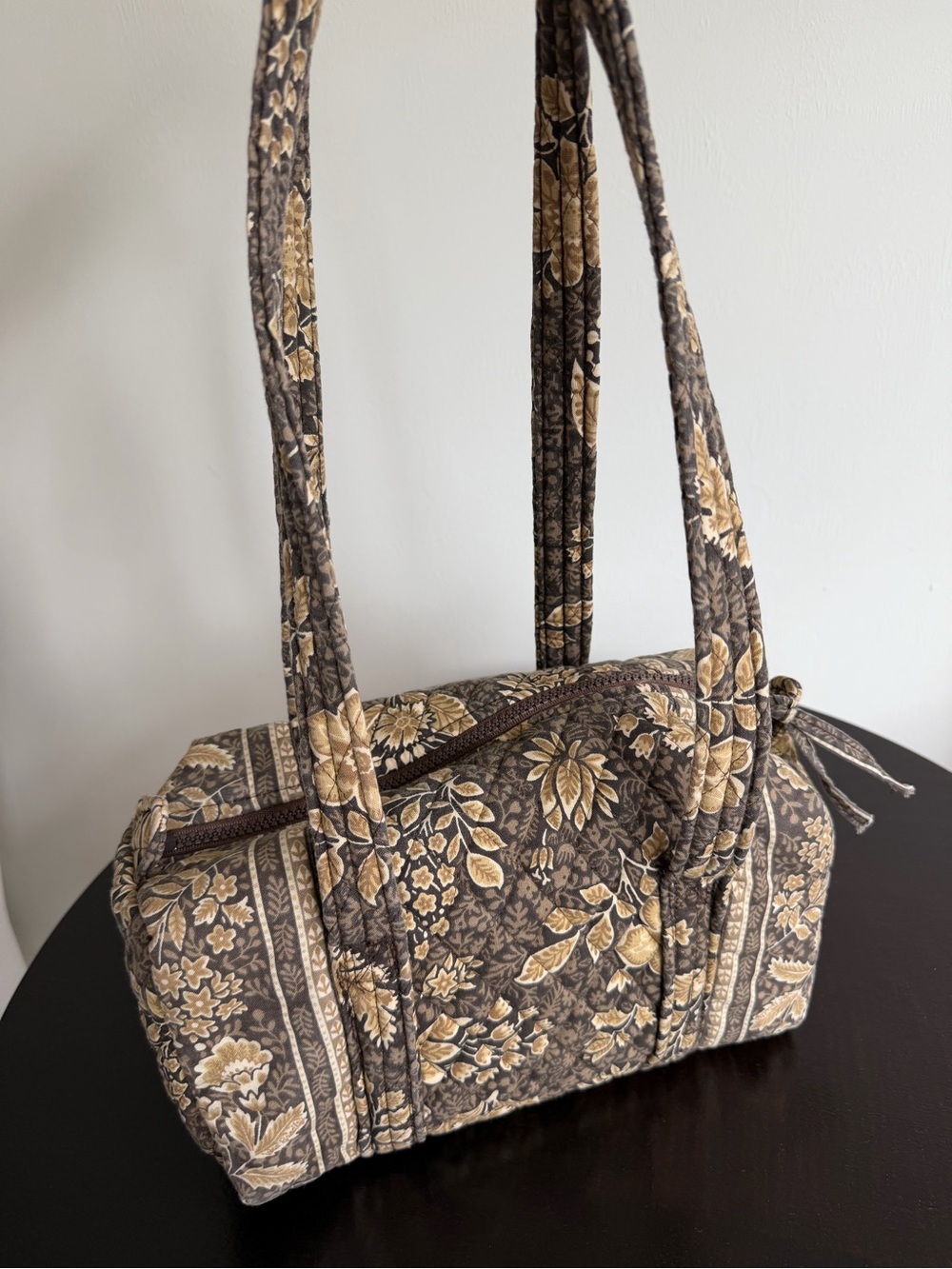 Vera Bradley Quilted Floral Mini Shoulder Bag in Brown and Tan - Picture 3 of 5